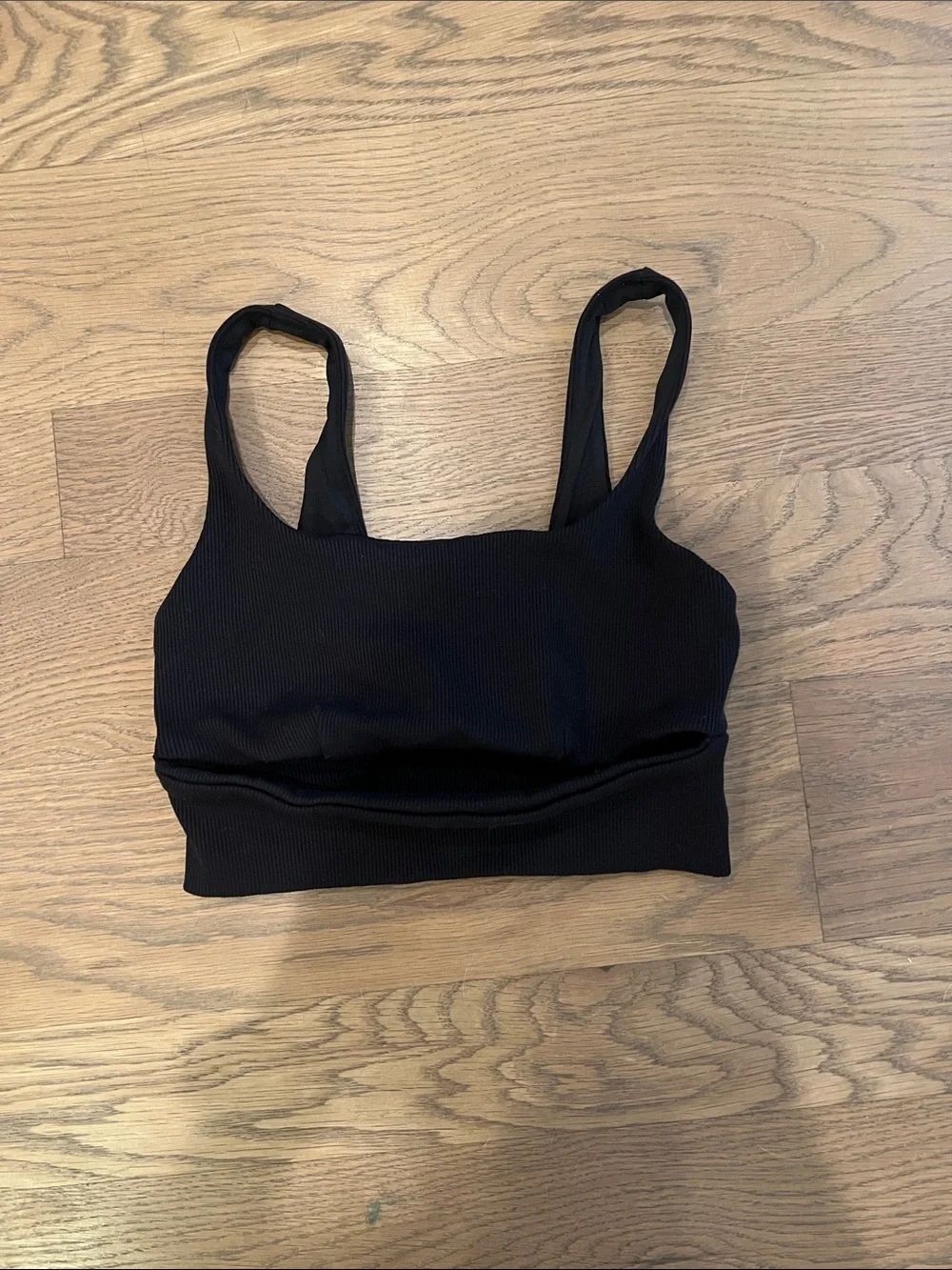 ALO Yoga Black Ribbed Sports Bralette